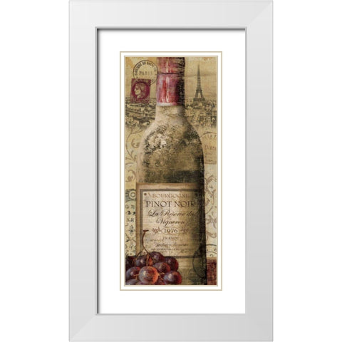 European Wines II White Modern Wood Framed Art Print with Double Matting by Charron, Veronique