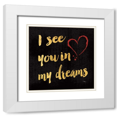 Goodnight I Dark White Modern Wood Framed Art Print with Double Matting by Pela Studio