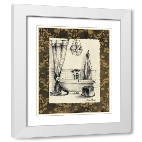 Elegant Bath II White Modern Wood Framed Art Print with Double Matting by Vassileva, Silvia