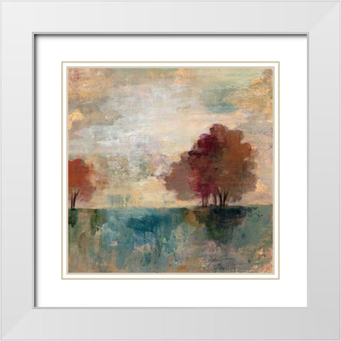 Landscape Monotype I White Modern Wood Framed Art Print with Double Matting by Vassileva, Silvia