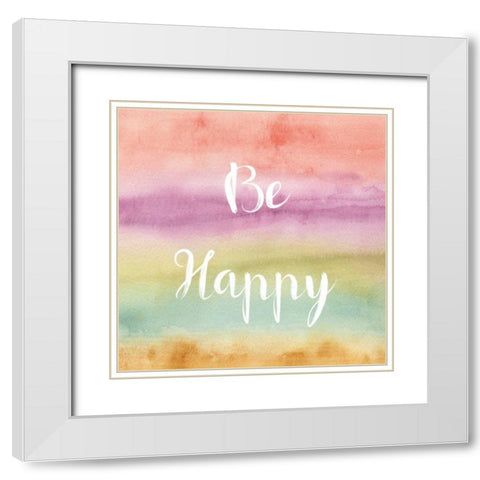 Rainbow Seeds Painted Pattern XIV Happy White Modern Wood Framed Art Print with Double Matting by Audit, Lisa