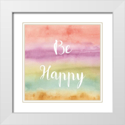 Rainbow Seeds Painted Pattern XIV Happy White Modern Wood Framed Art Print with Double Matting by Audit, Lisa