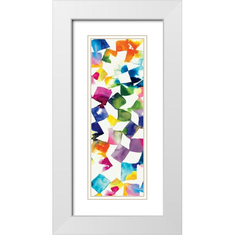 Colorful Cubes II White Modern Wood Framed Art Print with Double Matting by Wild Apple Portfolio