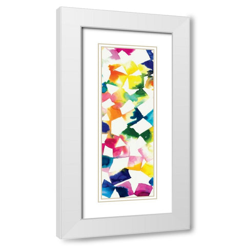 Colorful Cubes III White Modern Wood Framed Art Print with Double Matting by Wild Apple Portfolio