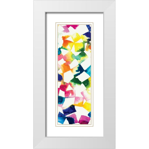 Colorful Cubes III White Modern Wood Framed Art Print with Double Matting by Wild Apple Portfolio