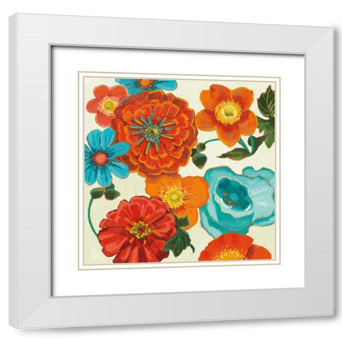 Spring Collage Vignette White Modern Wood Framed Art Print with Double Matting by Novak, Shirley