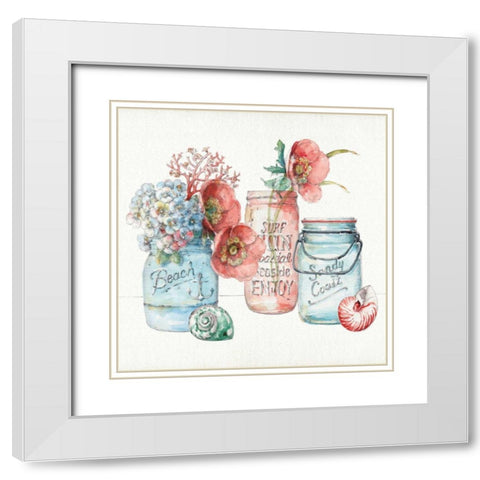 Sea Finds VII White Modern Wood Framed Art Print with Double Matting by Audit, Lisa