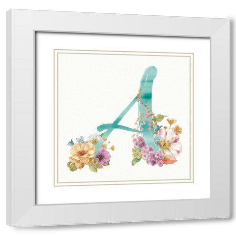 Rainbow Seeds Monogram A White Modern Wood Framed Art Print with Double Matting by Audit, Lisa