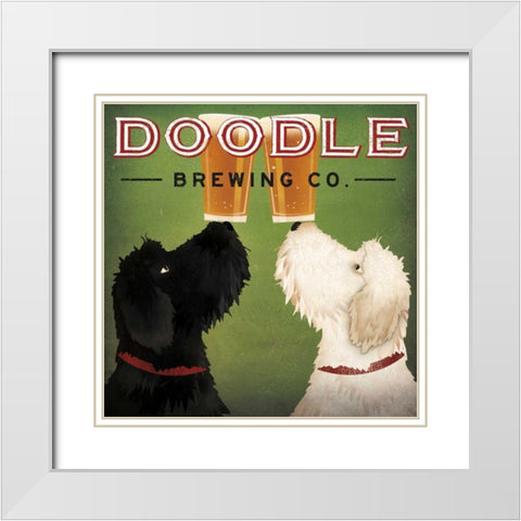 Doodle Beer Double III White Modern Wood Framed Art Print with Double Matting by Fowler, Ryan