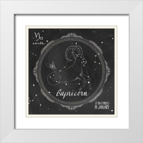 Night Sky Capricorn White Modern Wood Framed Art Print with Double Matting by Miller, Sara Zieve