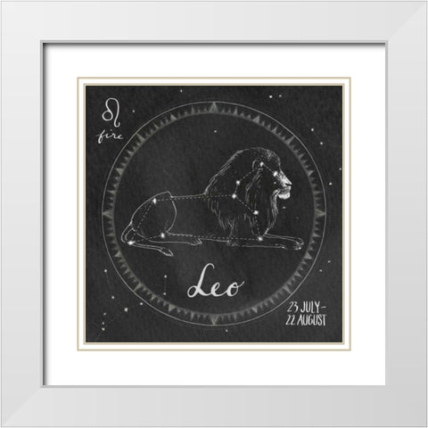 Night Sky Leo White Modern Wood Framed Art Print with Double Matting by Miller, Sara Zieve