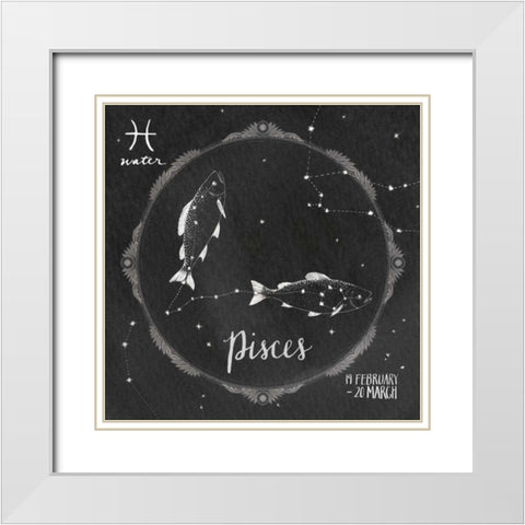 Night Sky Pisces White Modern Wood Framed Art Print with Double Matting by Miller, Sara Zieve