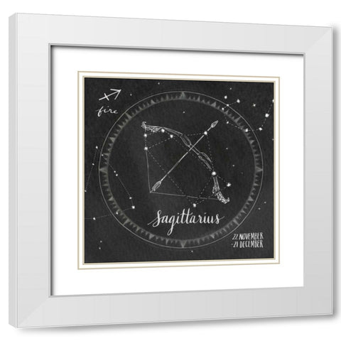 Night Sky Sagittarius White Modern Wood Framed Art Print with Double Matting by Miller, Sara Zieve