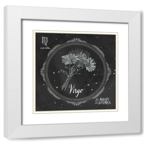 Night Sky Virgo White Modern Wood Framed Art Print with Double Matting by Miller, Sara Zieve