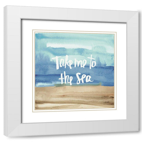 Coastal Breeze Quotes II White Modern Wood Framed Art Print with Double Matting by Tavoletti, Anne