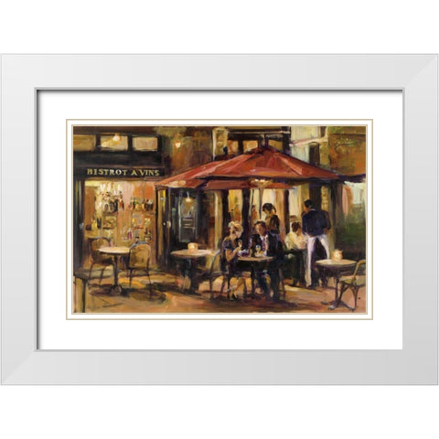 Bistrot a Vins Warm White Modern Wood Framed Art Print with Double Matting by Hageman, Marilyn