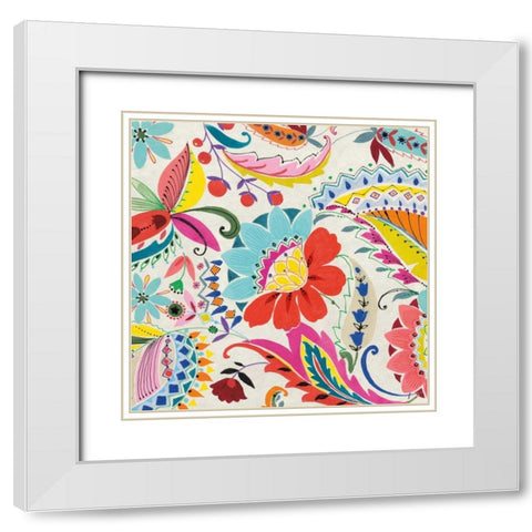 Boho Paisley II White Modern Wood Framed Art Print with Double Matting by Wild Apple Portfolio