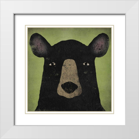 The Black Bear White Modern Wood Framed Art Print with Double Matting by Fowler, Ryan