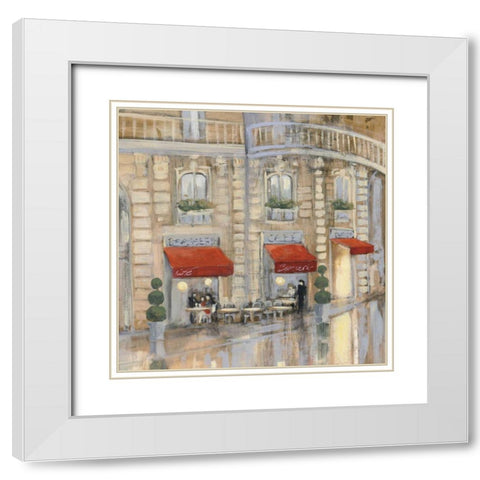 Touring Paris Couple II White Modern Wood Framed Art Print with Double Matting by Purinton, Julia