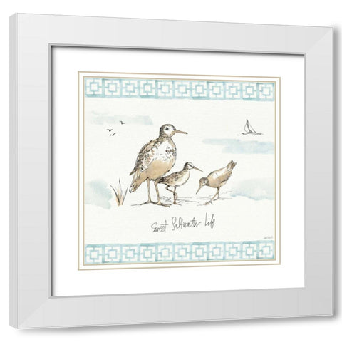 Sandpiper Sea I White Modern Wood Framed Art Print with Double Matting by Tavoletti, Anne