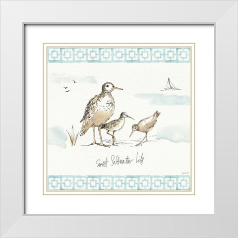 Sandpiper Sea I White Modern Wood Framed Art Print with Double Matting by Tavoletti, Anne