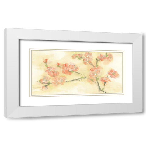 Tinted Blossoms II White Modern Wood Framed Art Print with Double Matting by Paschke, Chris