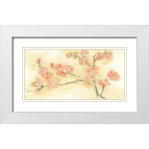 Tinted Blossoms II White Modern Wood Framed Art Print with Double Matting by Paschke, Chris