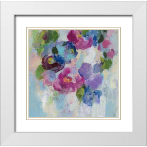 Pink and Blue II White Modern Wood Framed Art Print with Double Matting by Vassileva, Silvia