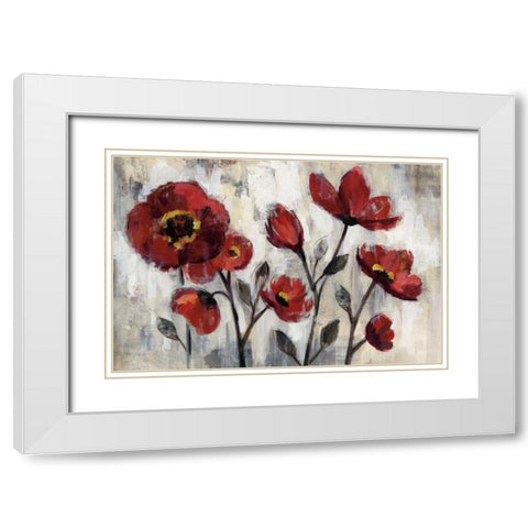 Floral Simplicity White Modern Wood Framed Art Print with Double Matting by Vassileva, Silvia