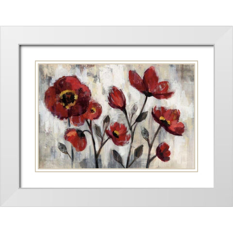 Floral Simplicity White Modern Wood Framed Art Print with Double Matting by Vassileva, Silvia