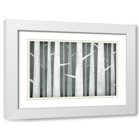 Birches Winter Woods I Neutral White Modern Wood Framed Art Print with Double Matting by Fowler, Ryan