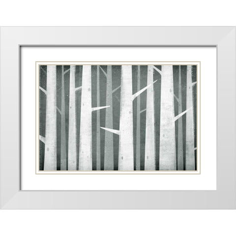 Birches Winter Woods I Neutral White Modern Wood Framed Art Print with Double Matting by Fowler, Ryan