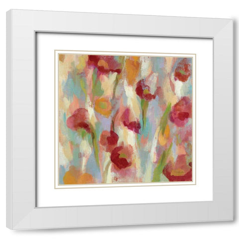 Breezy Floral II White Modern Wood Framed Art Print with Double Matting by Vassileva, Silvia