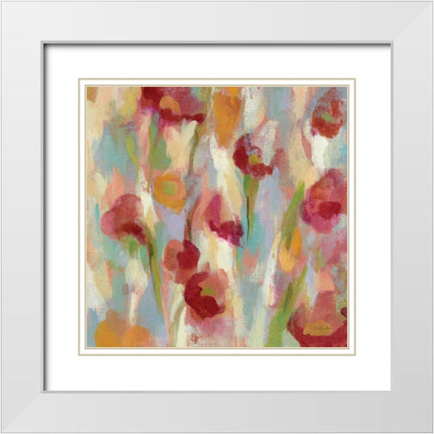 Breezy Floral II White Modern Wood Framed Art Print with Double Matting by Vassileva, Silvia