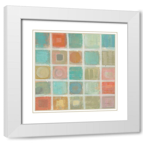 Sea Glass Mosaic Tile II White Modern Wood Framed Art Print with Double Matting by Vassileva, Silvia