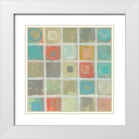 Sea Glass Mosaic Tile IV White Modern Wood Framed Art Print with Double Matting by Vassileva, Silvia
