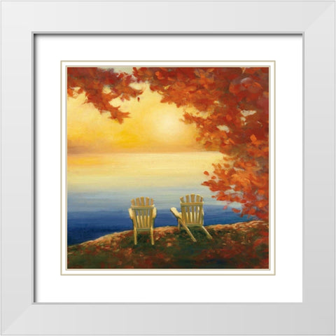Autumn Glow II White Modern Wood Framed Art Print with Double Matting by Purinton, Julia