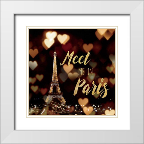 Meet Me in Paris White Modern Wood Framed Art Print with Double Matting by Marshall, Laura