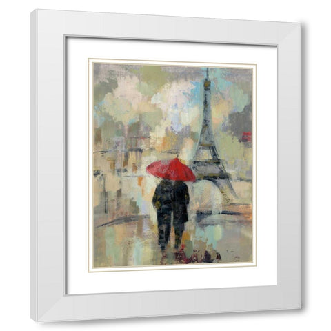 Rain in the City II White Modern Wood Framed Art Print with Double Matting by Vassileva, Silvia