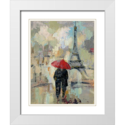 Rain in the City II White Modern Wood Framed Art Print with Double Matting by Vassileva, Silvia