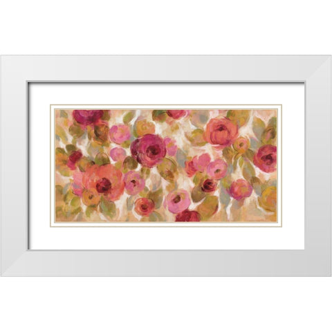 Glorious Pink Floral I White Modern Wood Framed Art Print with Double Matting by Vassileva, Silvia