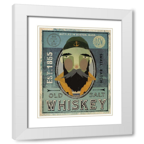Fisherman V Old Salt Whiskey White Modern Wood Framed Art Print with Double Matting by Fowler, Ryan