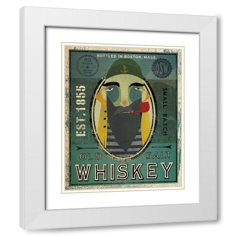 Fisherman VII Old Salt Whiskey White Modern Wood Framed Art Print with Double Matting by Fowler, Ryan