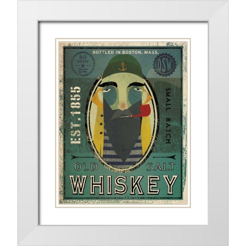 Fisherman VII Old Salt Whiskey White Modern Wood Framed Art Print with Double Matting by Fowler, Ryan