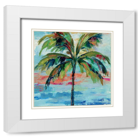California Palm I White Modern Wood Framed Art Print with Double Matting by Vassileva, Silvia