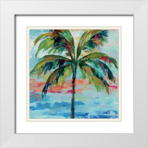 California Palm I White Modern Wood Framed Art Print with Double Matting by Vassileva, Silvia