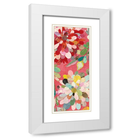 Red and Pink Dahlia IV White Modern Wood Framed Art Print with Double Matting by Boggs, Candra