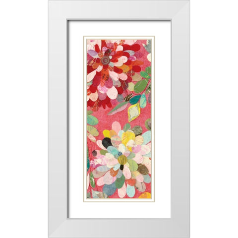Red and Pink Dahlia IV White Modern Wood Framed Art Print with Double Matting by Boggs, Candra