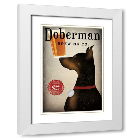 Doberman Brewing Company White Modern Wood Framed Art Print with Double Matting by Fowler, Ryan
