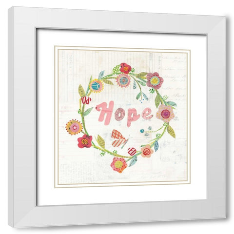 Wreath Inspiration II White Modern Wood Framed Art Print with Double Matting by Prahl, Courtney